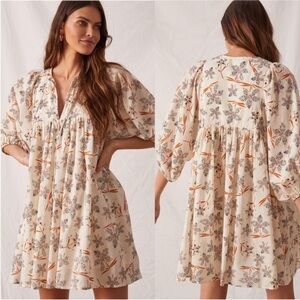 Caballero cream floral mini dress